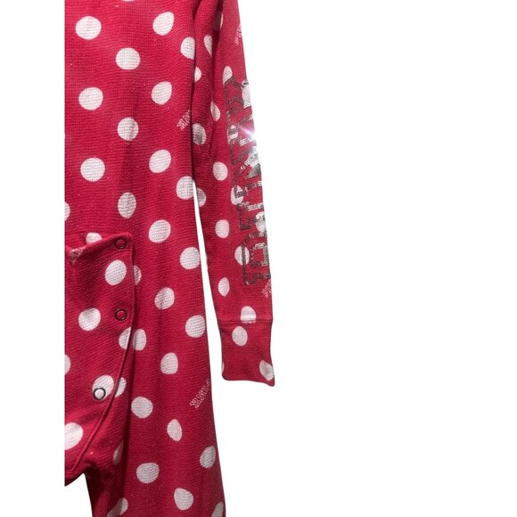 Victoria Secret Y2K 00s Polka Dot One Piece Pajama Medium Thermal Bling Sequins - Picture 15 of 16